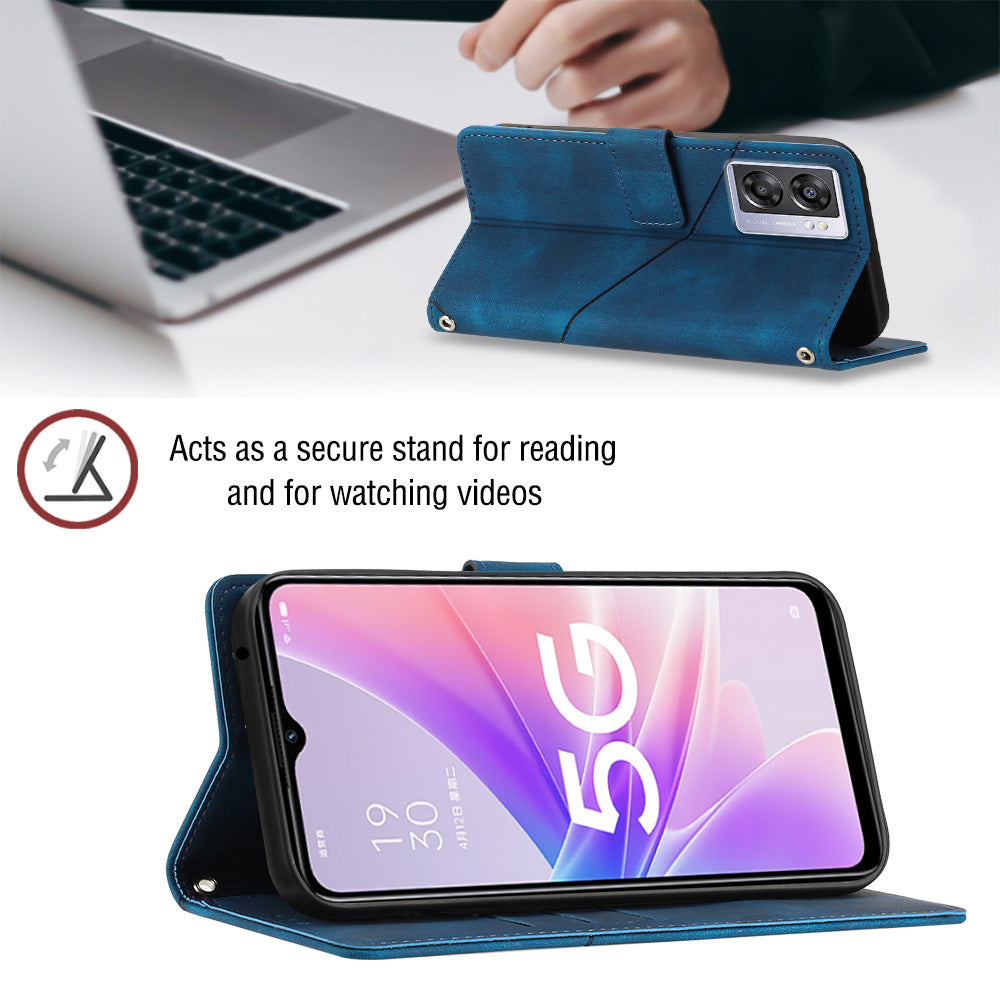 PT005 YB Imprinting Series-6 For Oppo A57 4G A57 (2022) 5G A77 5G Skin Touch Phone Protective Shell Leather Stand Wallet Anti-drop Case PT005 YB Imprinting Series-6 For Oppo A57 4G A57 (2022) 5G A77 5G Skin Touch Phone Protective Shell Leather Stand Wallet Anti-drop Case